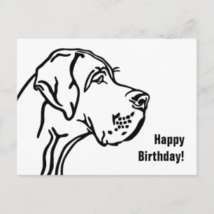 Carte Postale Anniversaire de Grand Danois