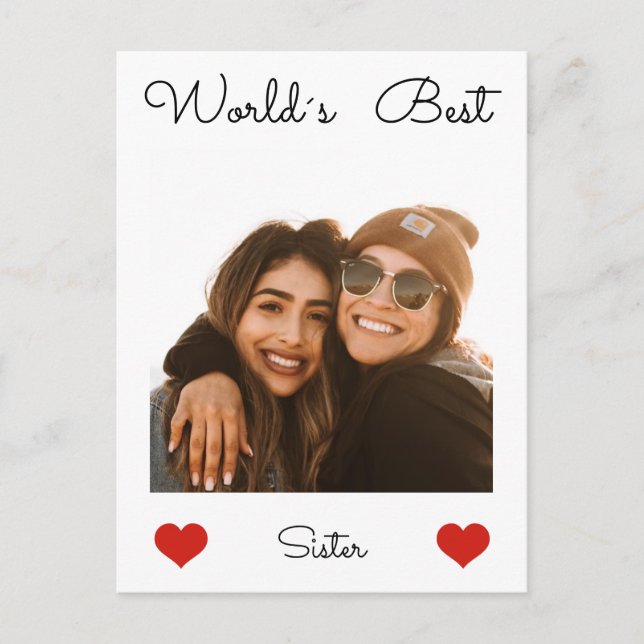 Carte Postale Anniversaire de la meilleure Soeur du monde (Devant)