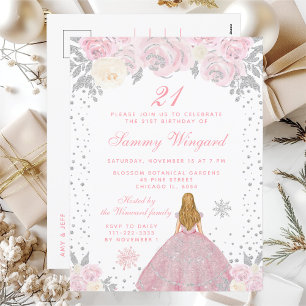 Carte Postale Anniversaire de la princesse aux cheveux blonds hi