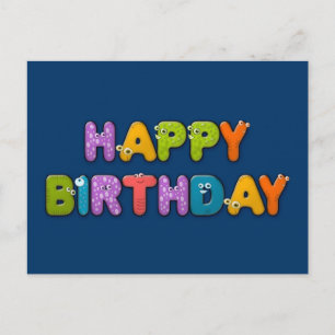 Carte Postale anniversaire de l'alphabet animal