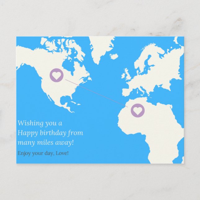 Carte Postale Anniversaire de longue distance (Devant)