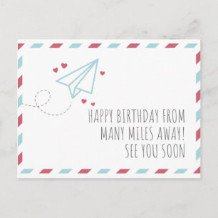 Carte Postale Anniversaire de longue distance