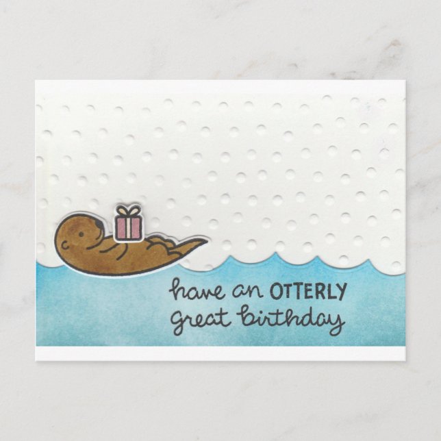 Carte Postale Anniversaire de loutre (Devant)