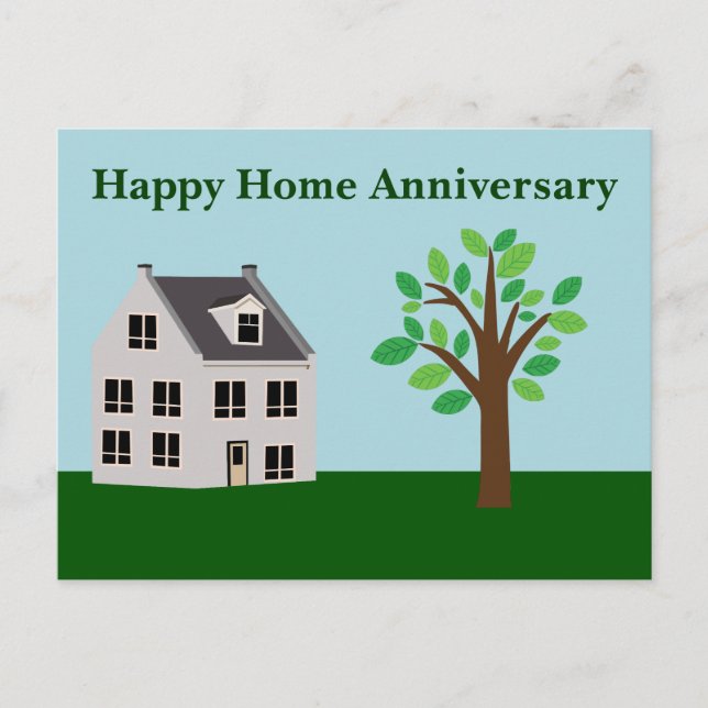 Carte Postale Anniversaire de Maison Heureuse Immobilier Maison  (Devant)
