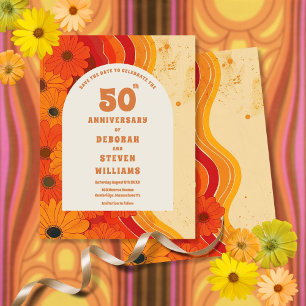 Carte Postale Anniversaire de Mariage Rétro 1970 50 ans Enregist