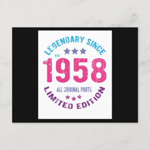 Carte Postale Anniversaire de naissance Vintage 1958