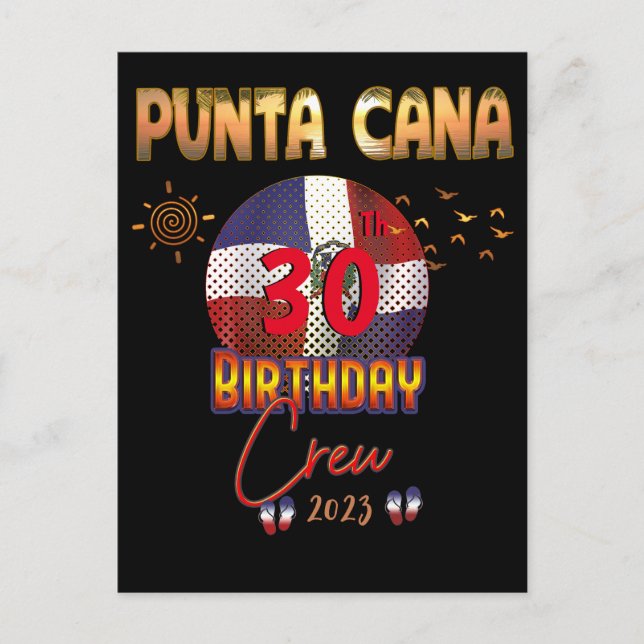 Carte Postale Anniversaire de Punta Cana République Dominicaine (Devant)