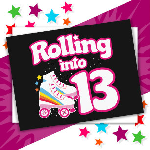 Carte Postale Anniversaire des 13 ans Patin à roulettes 13 ans