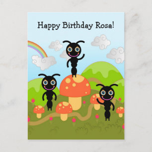 Carte Postale Anniversaire des fourmis