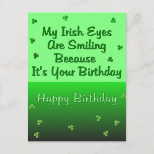 Carte Postale Anniversaire des Yeux Irlandais