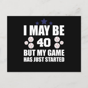Carte Postale Anniversaire drôle de 40 ans Fan de baseball 40 an