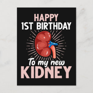 Carte Postale Anniversaire drôle de transplantation rénale