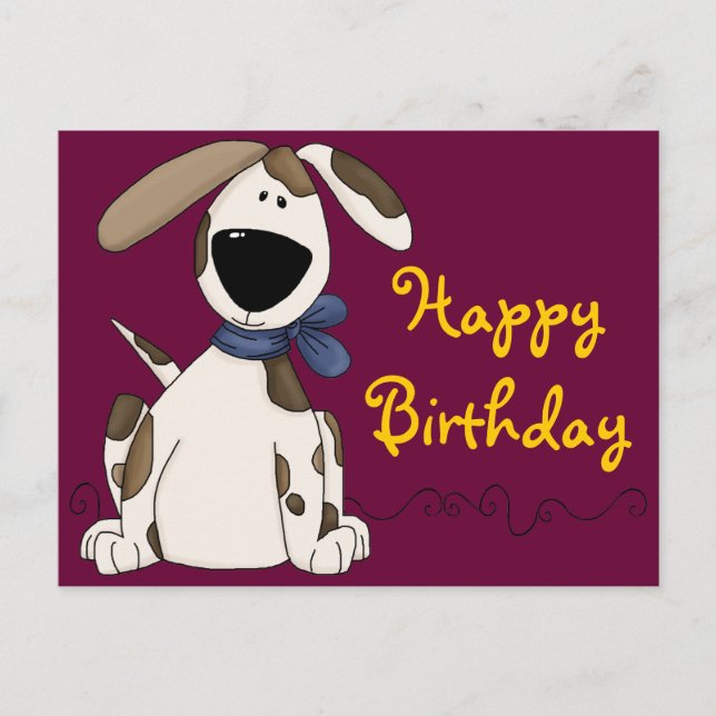 Carte Postale Anniversaire du chien mignon (Devant)