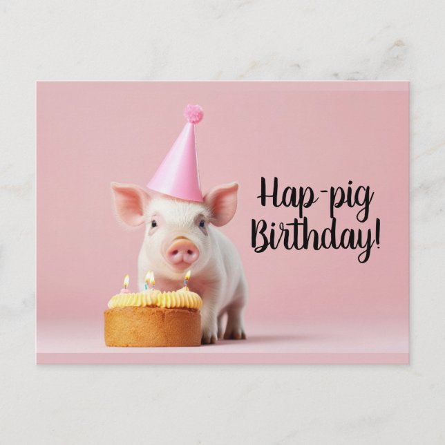 Carte Postale Anniversaire du cochon de lait ! (Devant)