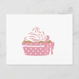 Carte Postale Anniversaire du Cupcake rose
