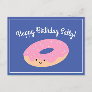 Carte Postale Anniversaire du Doughnut rose