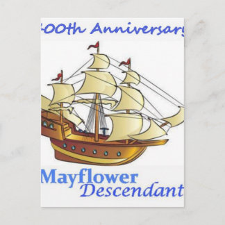 Carte Postale Anniversaire du navire à voile Descendant Mayflowe