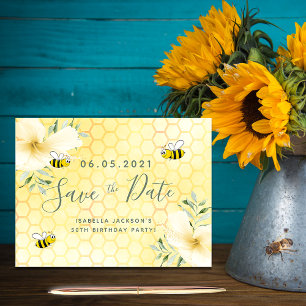 Carte Postale Anniversaire fête joyeuse bumble abeilles enregist