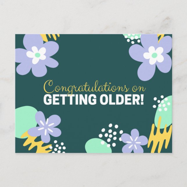 Carte Postale Anniversaire Floral (Devant)