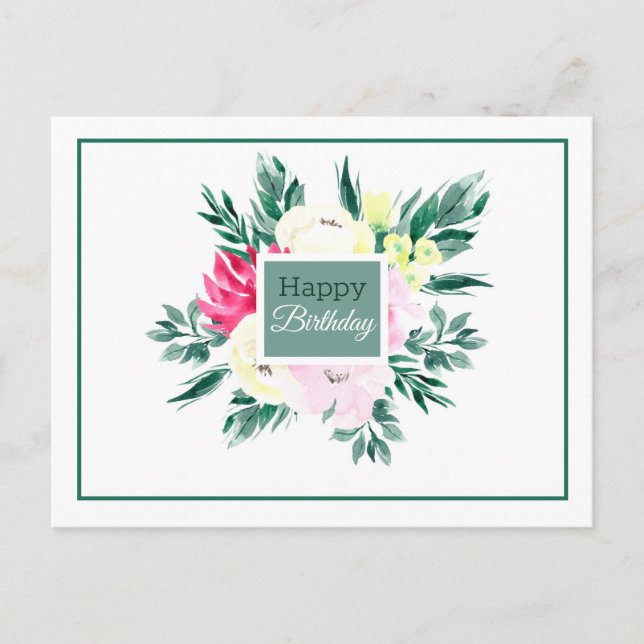 Carte Postale Anniversaire Floral (Devant)