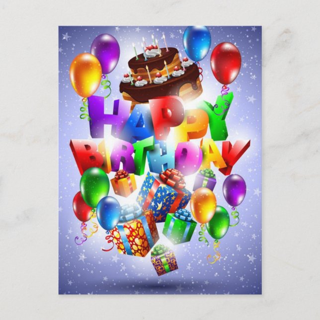 Carte Postale anniversaire heureux (Devant)