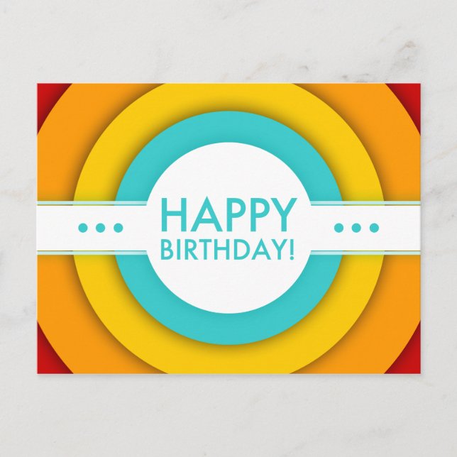 Carte Postale anniversaire heureux rétro (Devant)