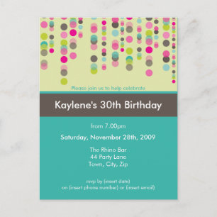 Carte Postale ANNIVERSAIRE INVITATION :: discotek 1