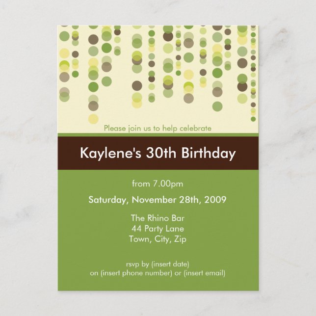 Carte Postale ANNIVERSAIRE INVITATION :: discotek 4 (Devant)