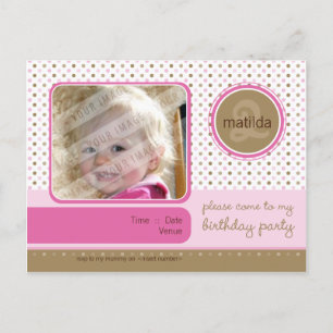 Carte Postale ANNIVERSAIRE INVITATION :: fizz - fille
