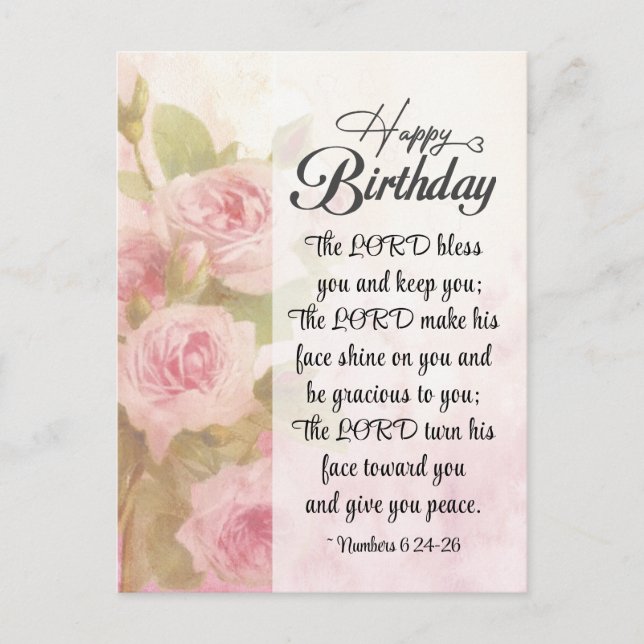 Carte Postale Anniversaire Le Seigneur Vous Bénisse Bible Verse (Devant)