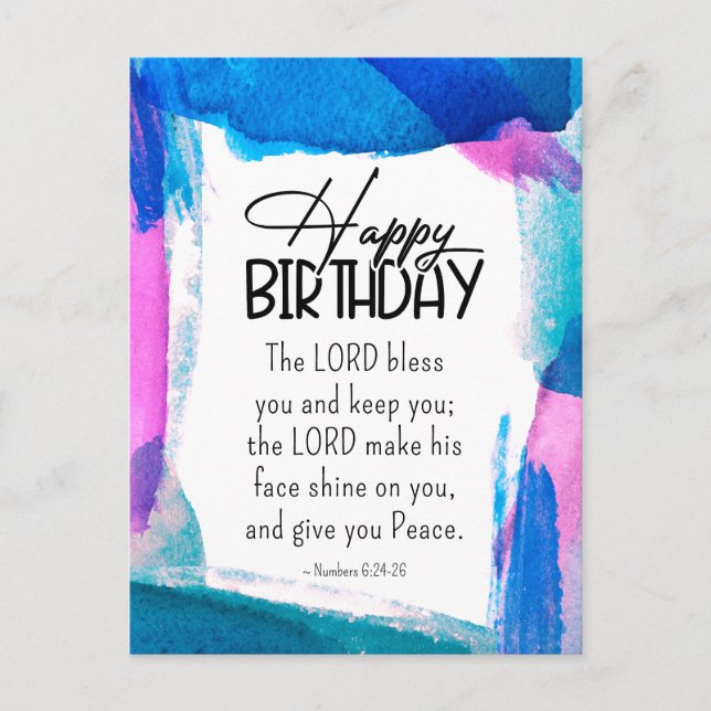 Carte Postale Anniversaire Le Seigneur Vous Bénisse Numéros 6 24 (Devant)