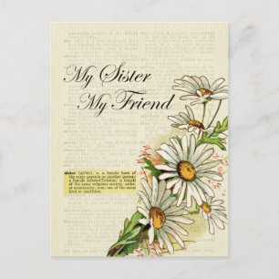 Carte Postale Anniversaire Ma Soeur Mon Ami Fleurs Vintages