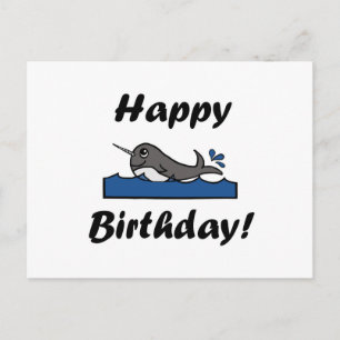 Carte Postale Anniversaire Narwhal