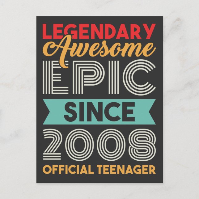 Carte Postale Anniversaire Officiel 13 Ans Treize Ans (Devant)