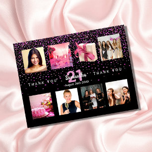 Carte Postale Anniversaire photo collage noir merci