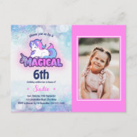 Anniversaire Photo Licorne Rose Violet 6 Ans Tout 