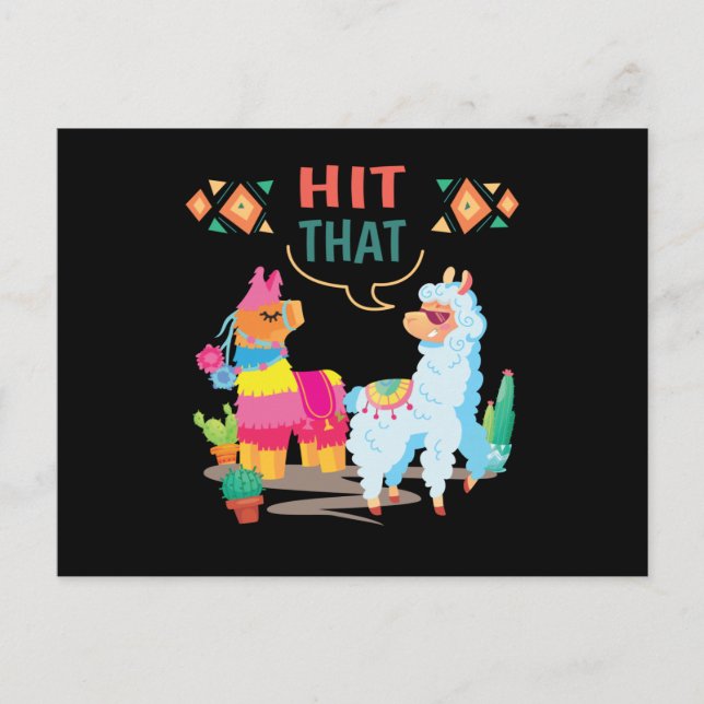 Carte Postale Anniversaire Pinata Frappe (Devant)