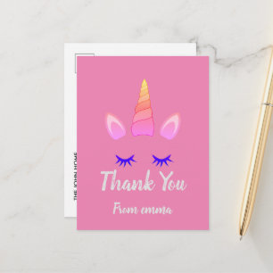 Carte postale Anniversaire Pink Unicorn