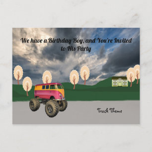 Carte Postale Anniversaire pour jeune garçon thème camion