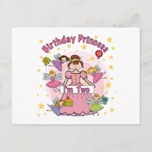Carte Postale Anniversaire Princesse Je suis deux t-shirts et ca