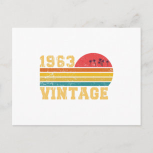 Carte Postale Anniversaire Rétro Vintage Coucher de Soleil 1963