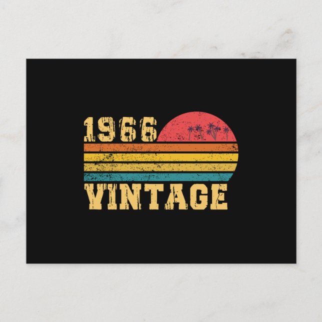 Carte Postale Anniversaire Rétro Vintage Coucher de Soleil 1966 (Devant)