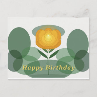 Carte Postale Anniversaire rose dorée