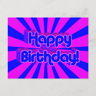 Carte Postale Anniversaire Salutation style rétro