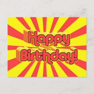 Carte Postale Anniversaire Salutation style rétro