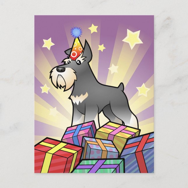 Carte Postale Anniversaire Schnauzer (Devant)