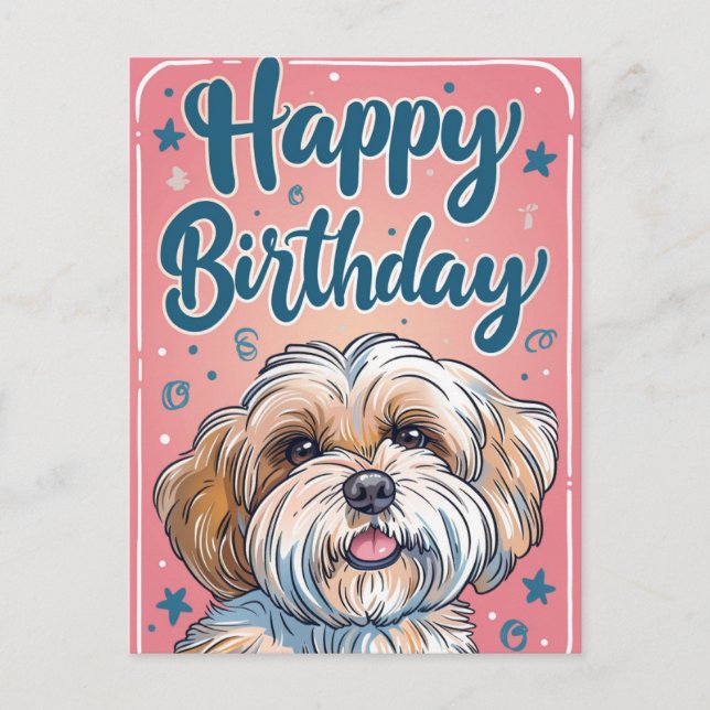 Carte Postale Anniversaire Shi Tzu (Devant)