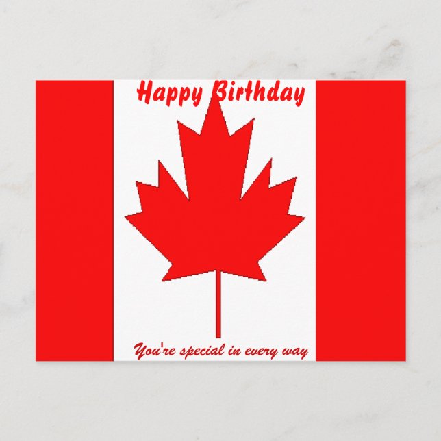 Carte Postale anniversaire spécial Canada (Devant)
