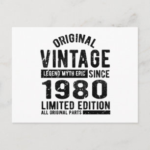 Carte Postale Anniversaire Vintage 1980