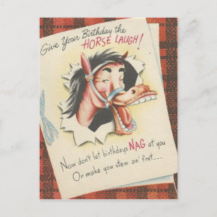 Carte Postale Anniversaire vintage du "Cheval"